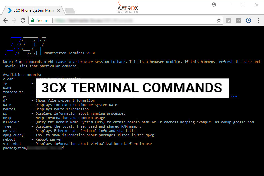 Terminal Commands from 3CX